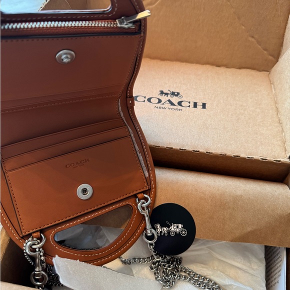 Coach signature crystal print mini bag, clutch, wallet with chain - Picture 2 of 5